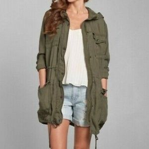 Abercrombie & Fitch Lightweight Utility Jacket - Army Green